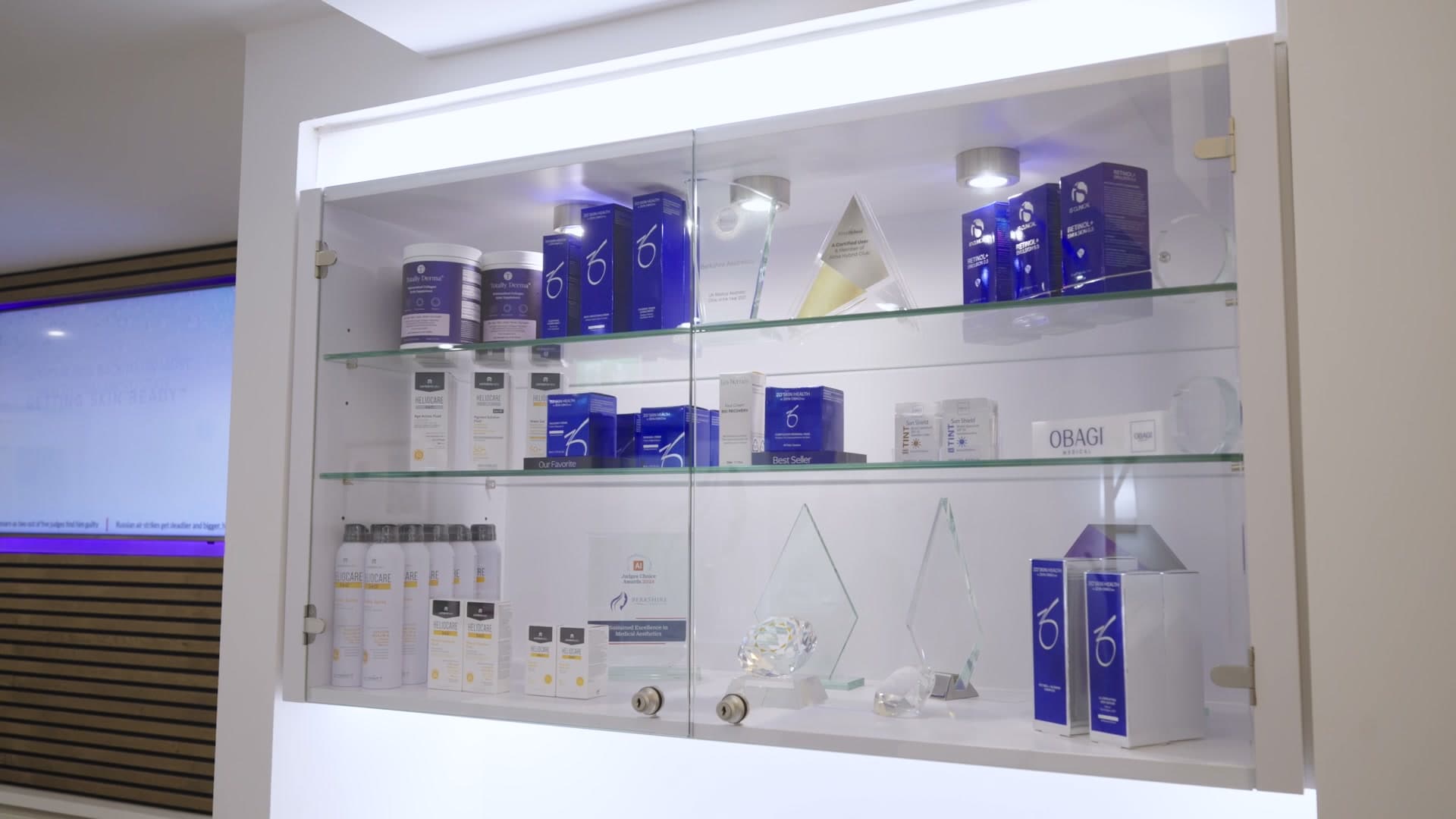 Medical-grade skincare on display at Berkshire Aesthetics
